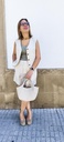 Conjunto chaleco con pantalón a juego en color beige