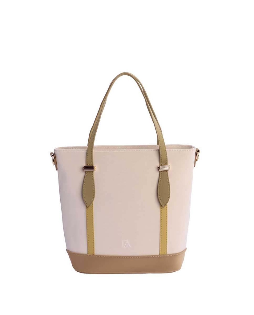 Bolso de hombro Paloma beige con cremallera