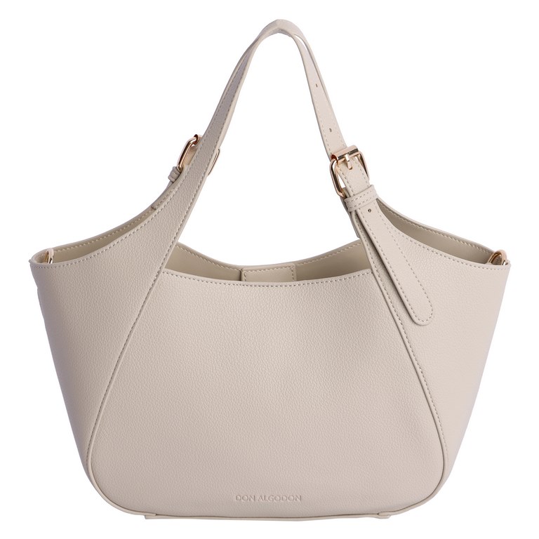 Bolso de mano y bandolera don algodón beige